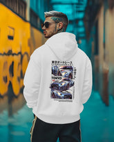 Printed Hooded Neck Sweatshirt/White