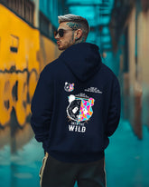 Printed Hooded Neck Sweatshirt/Navy