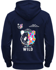 Printed Hooded Neck Sweatshirt/Navy