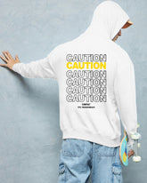 Printed Hooded Neck Sweatshirt/White