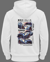 Printed Hooded Neck Sweatshirt/White