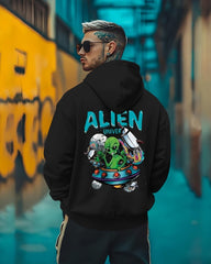 Alien Printed black hoodie Sweatshirt/Black