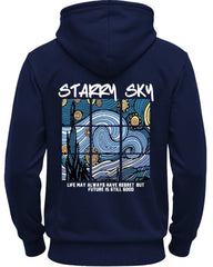 Starry Sky Printed hoodies for men/Navy