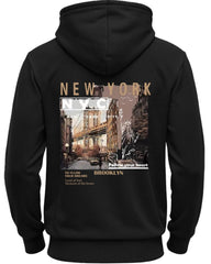 New York printed Sweatshirt hoodies for men / Black