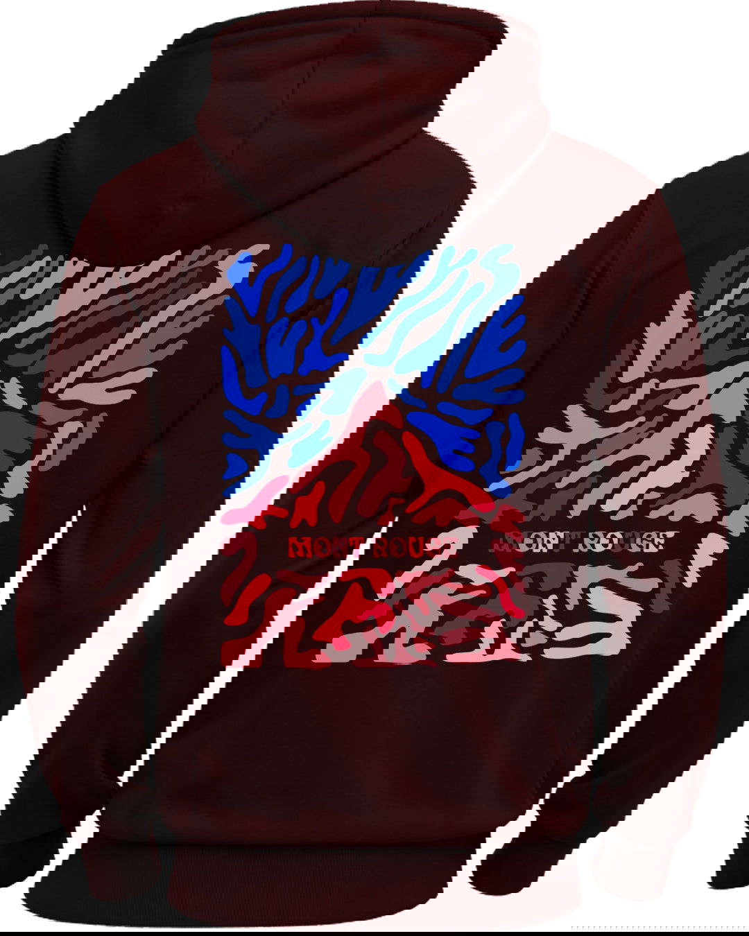 Printed Hooded Neck Sweatshirt/Maroon