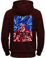 Printed Hooded Neck Sweatshirt/Maroon