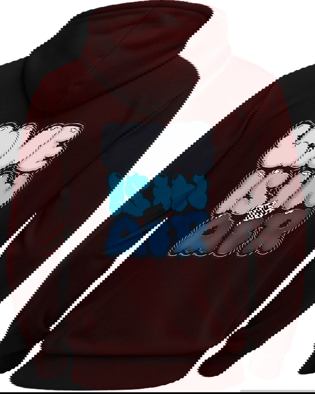 Printed Hooded Neck Sweatshirt/Maroon