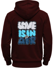 Printed Hooded Neck Sweatshirt/Maroon