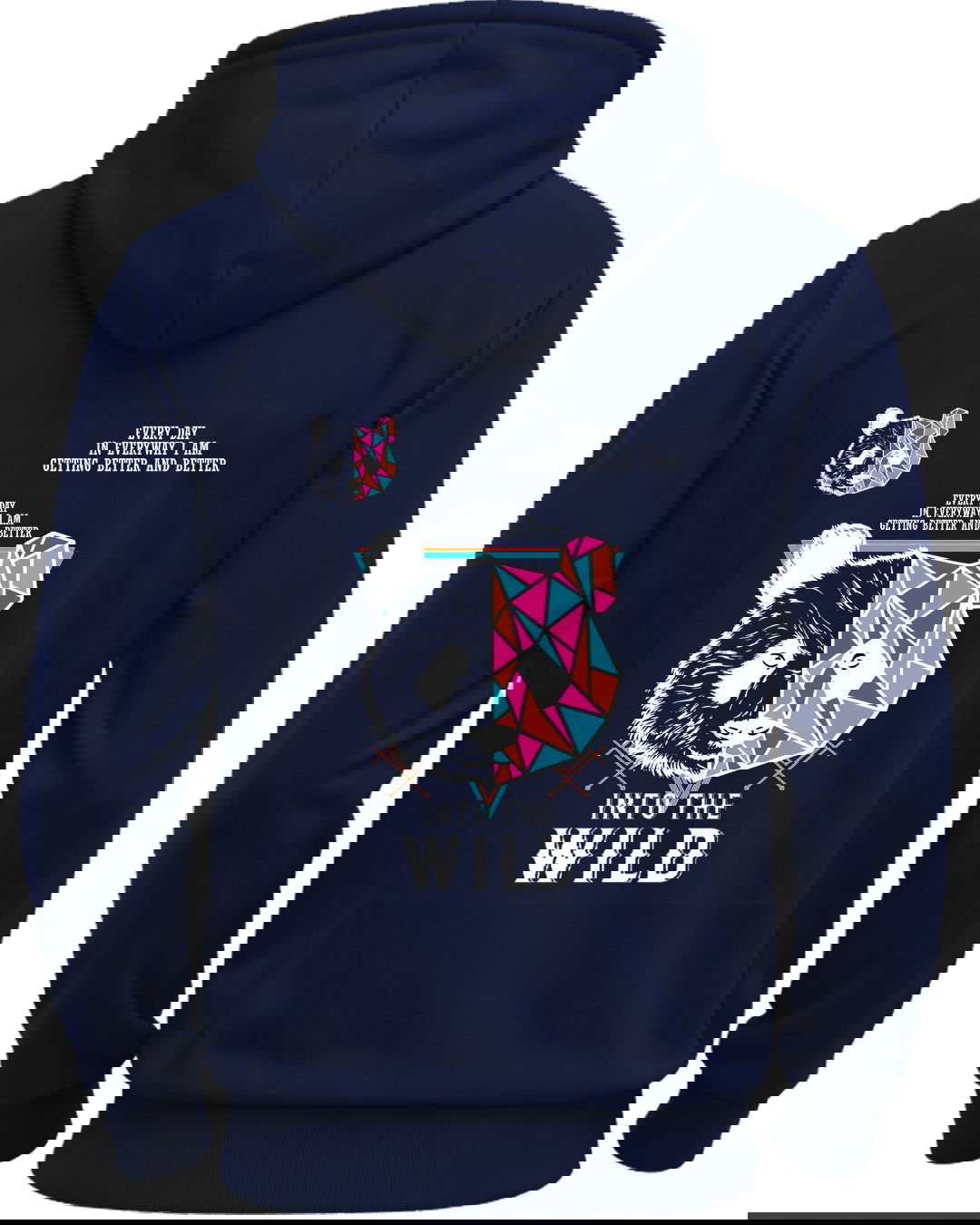 Printed Hooded Neck Sweatshirt/Navy