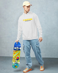 Printed Hooded Neck Sweatshirt/White