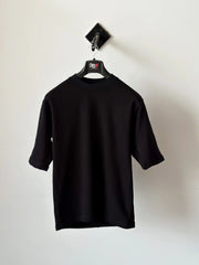 Drop shoulder plain off-white T-shirt
